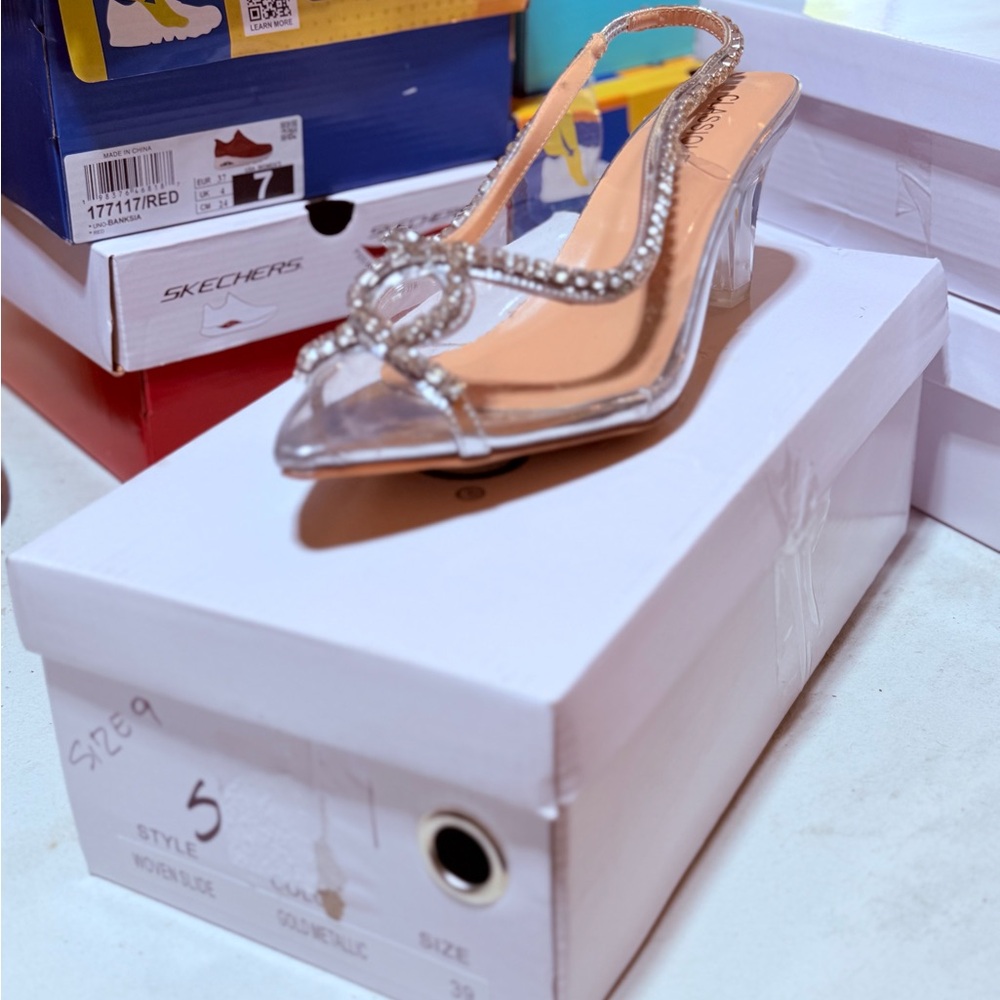 Elegant Silver Slingback Heels